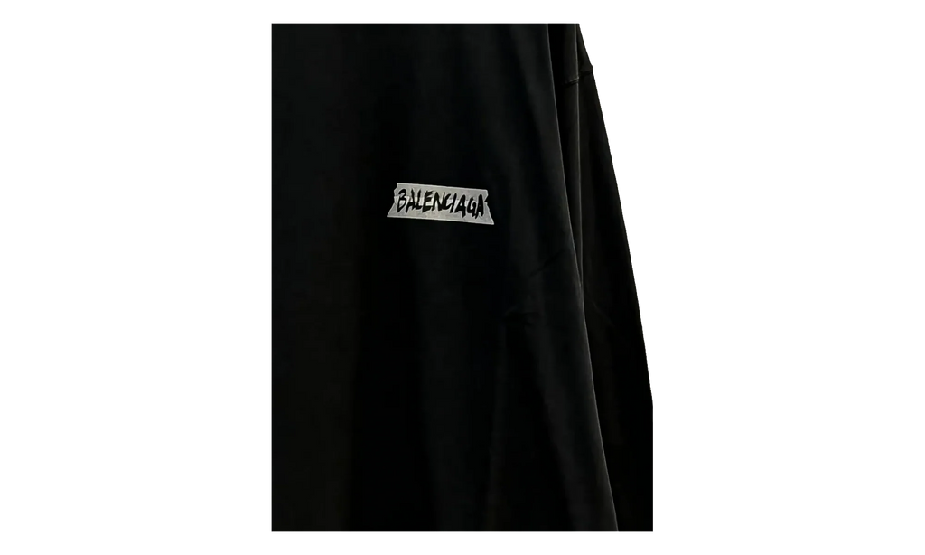 Long-Sleeve Crew Neck Oversized T-Shirt "Faded Washed Black" 850404 TTVL6 1041