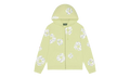 Rhinestone Cotton Wreath Zip Hoodie "Mint" DT517