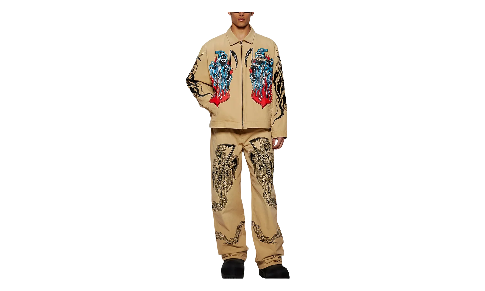 Painted Reaper Logo Carhartt Jacket "Tan / Multi" SS253014B0151059