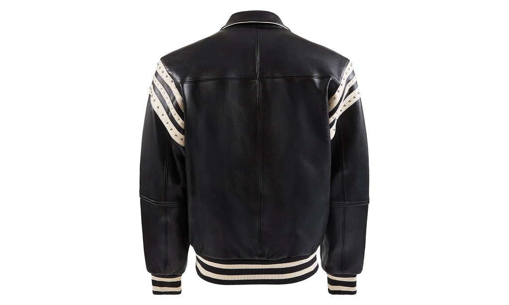 Encrusted Varsity Jacket "Black / Ivory" PP011