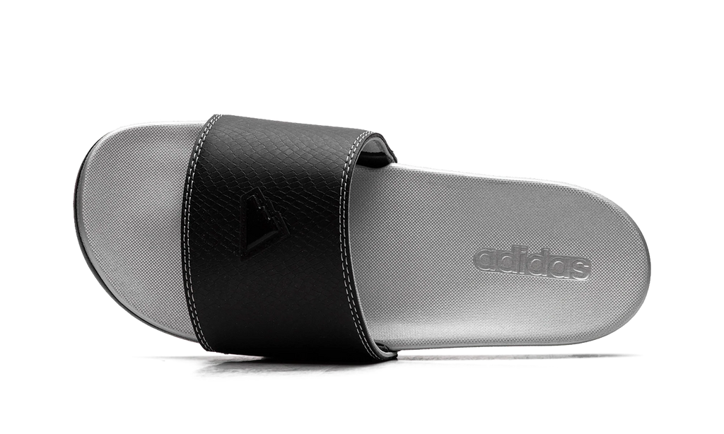 Adilette Comfort Slides "Core Black Silver Metallic" JQ2254