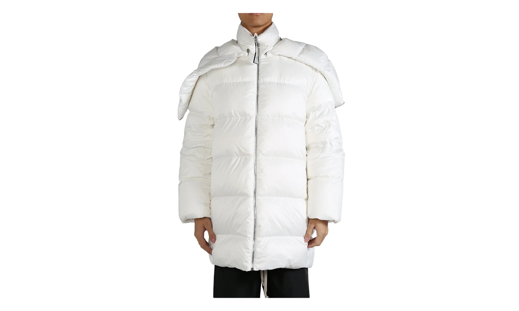 Rick Owens Woven Hooded Cyclopic Coat "Milk" MON39