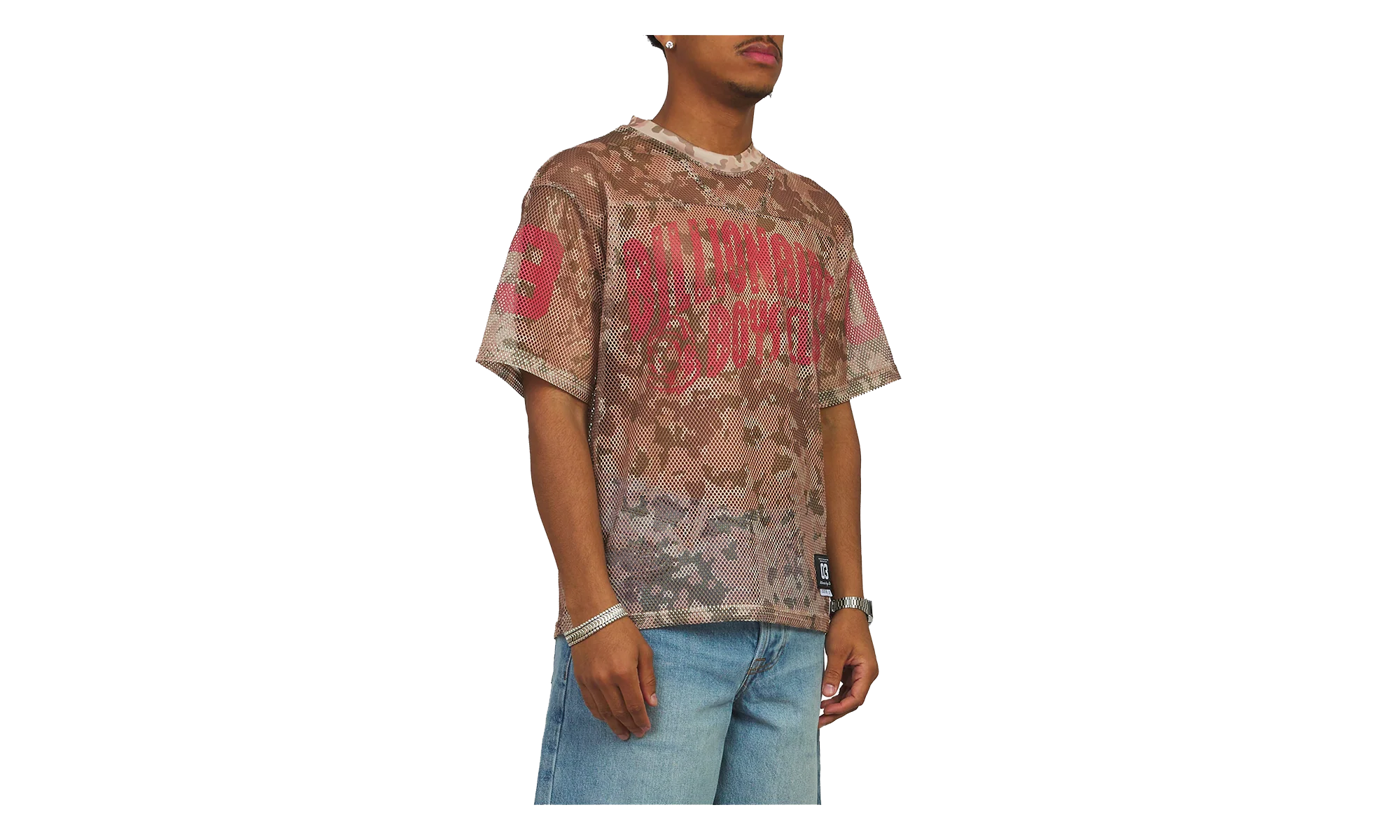 Varsity Logo Mesh T-Shirt "Doeskin" 861 2319 DOE