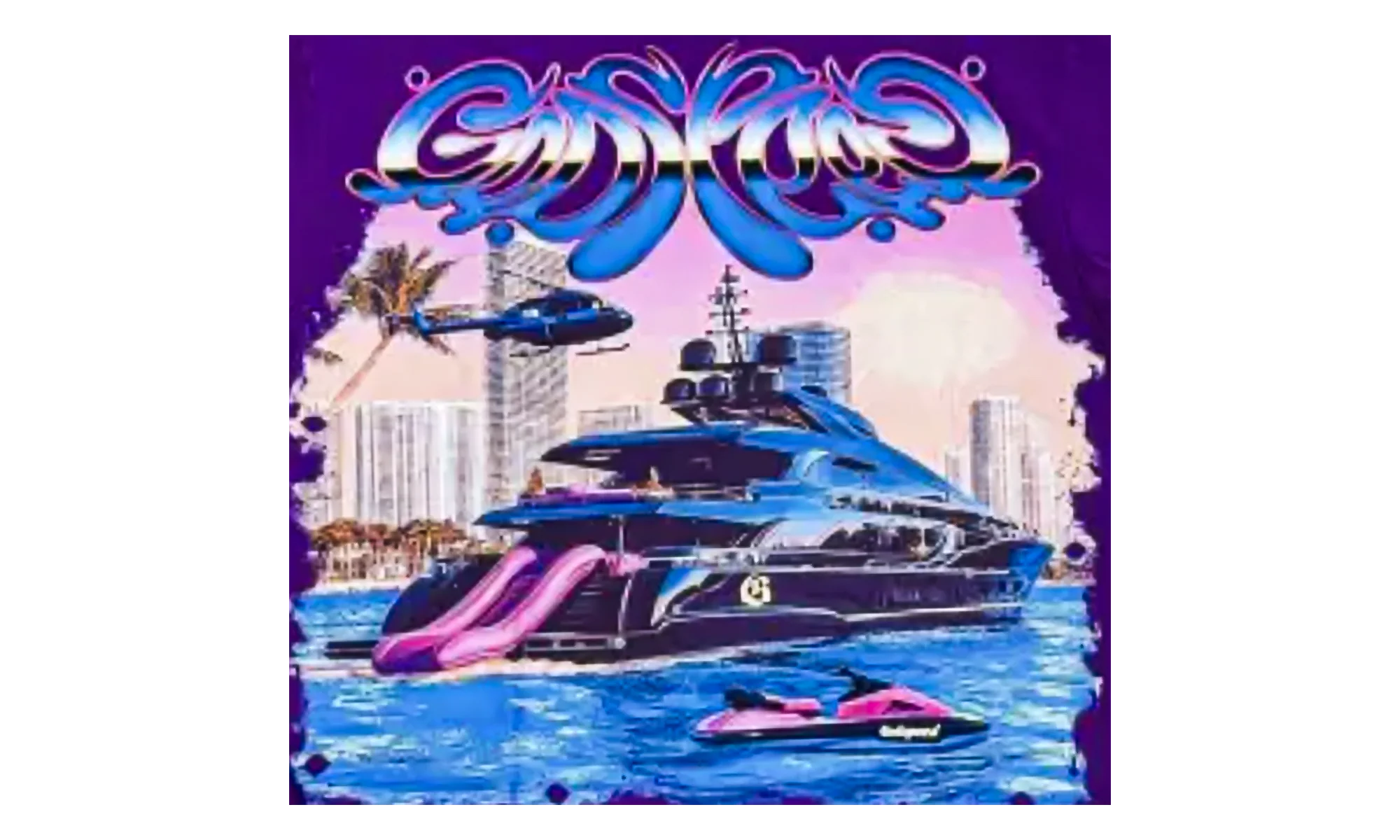 Miami Exclusive Yacht T-Shirt "Purple" GS177