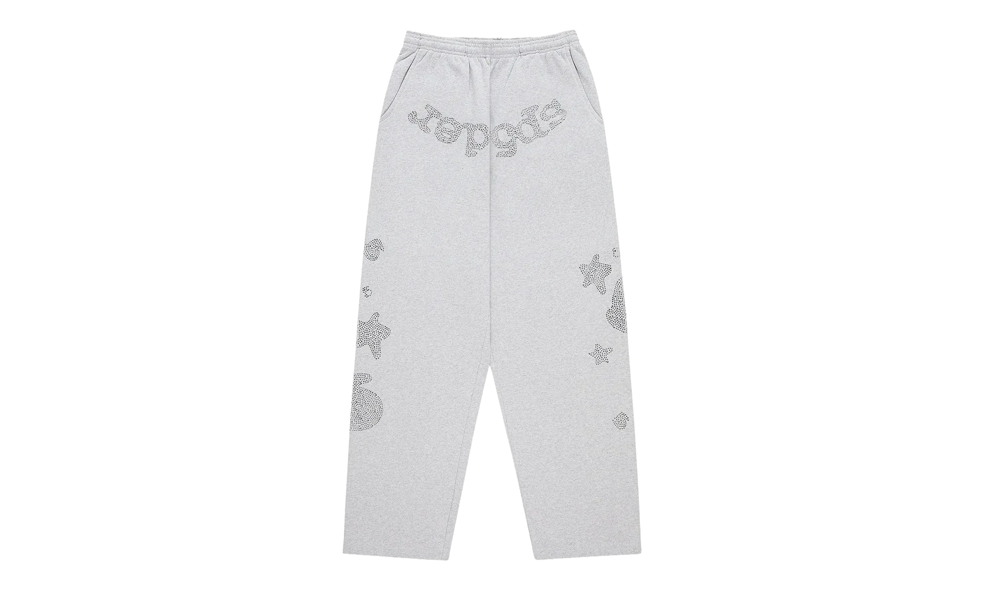 Rhinestone Beluga V2 Wide Leg Sweatpants "Heather Grey" SP5der310