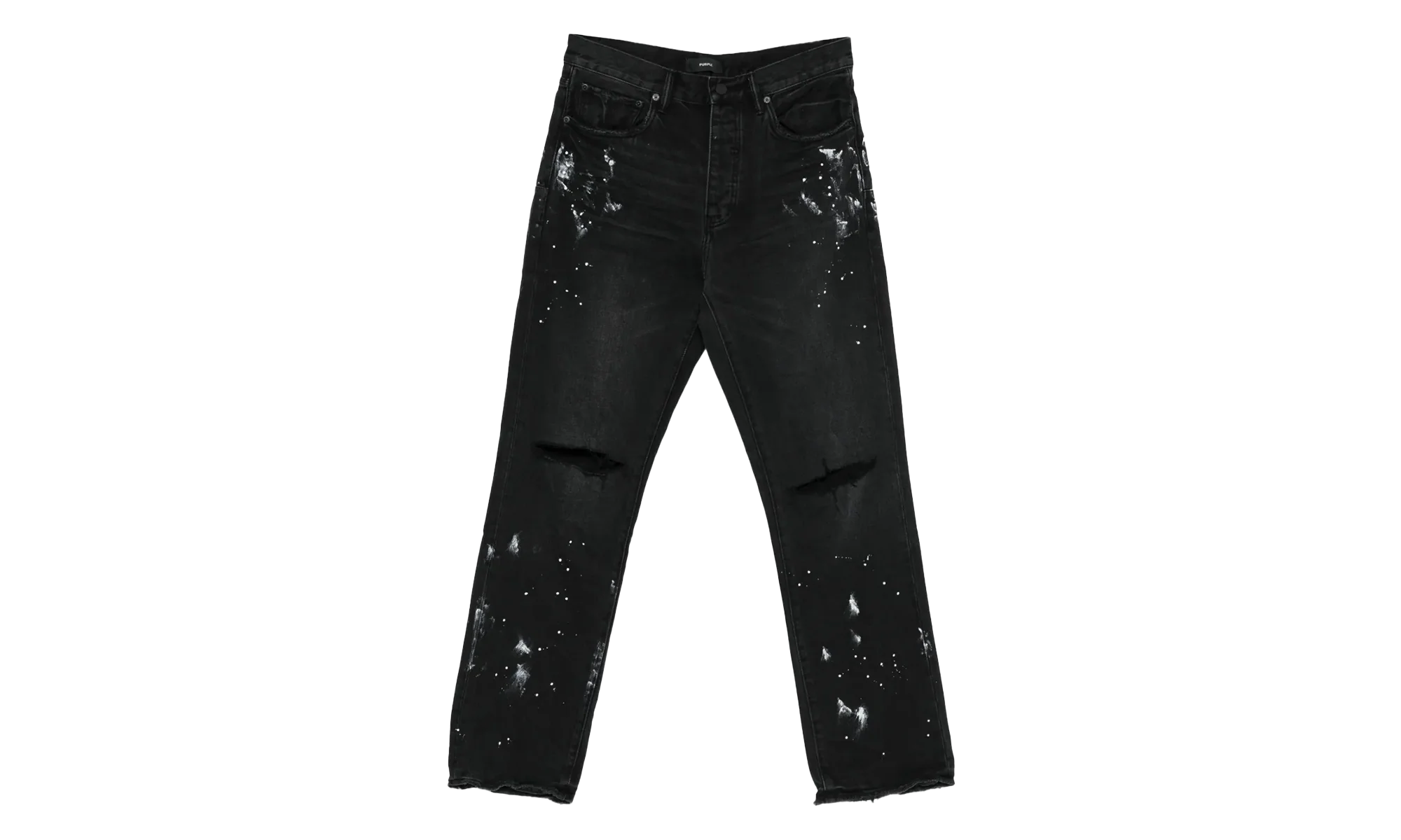 Knee Slit Paint Splatters "Black" P011 BRKS526