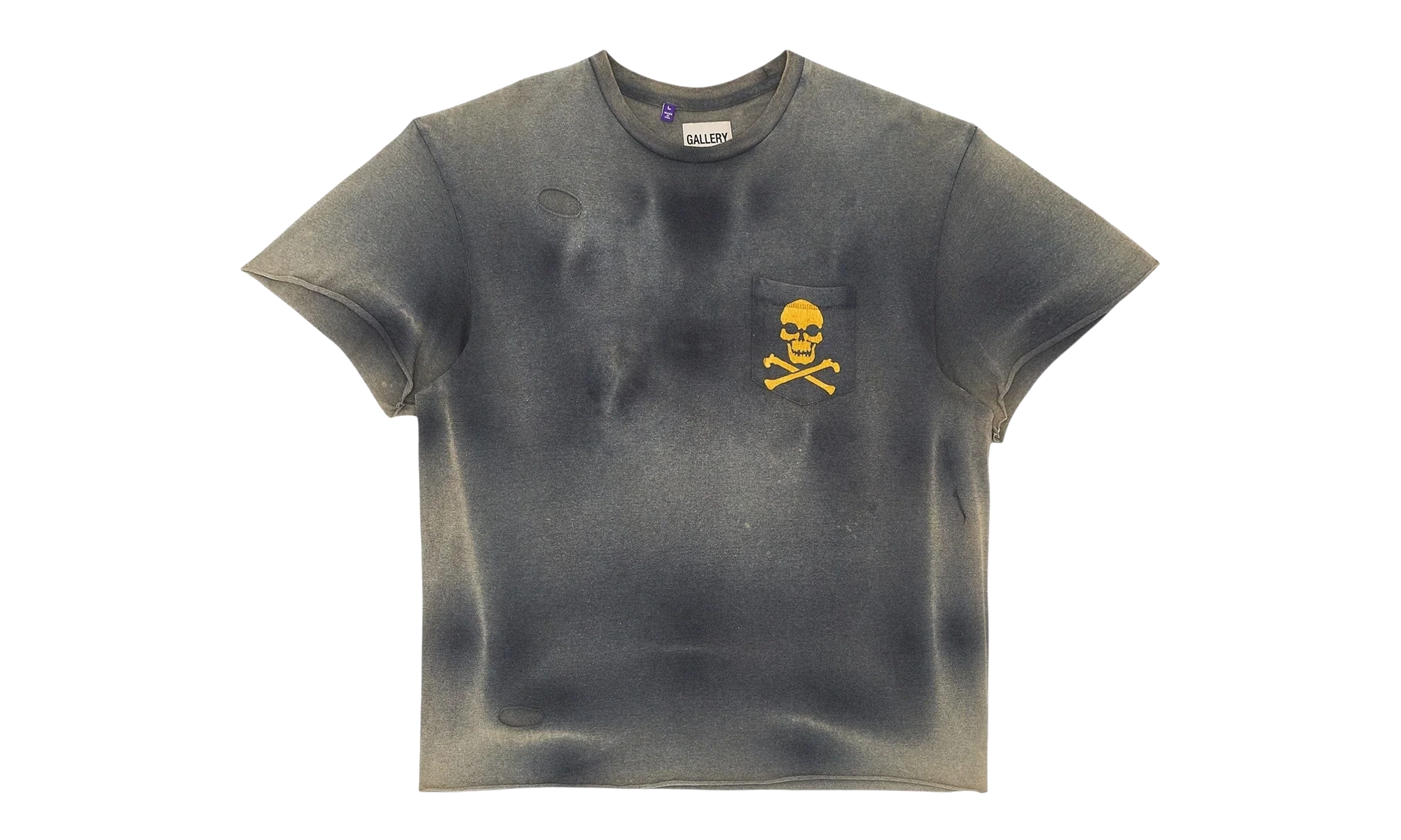 Zip Logo Short Sleeve Tee Shirt "Washed Black Yellow Red" ZPT 1000