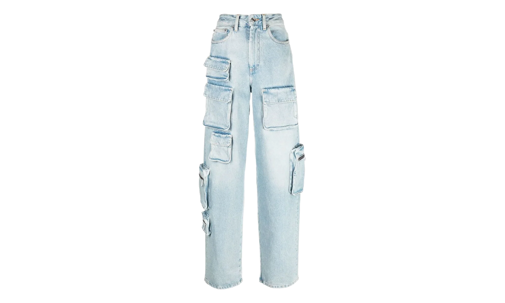 Bleach Multi-Pocket Cargo Jeans WMNS "Light Blue" OWYB012F22DEN0014000