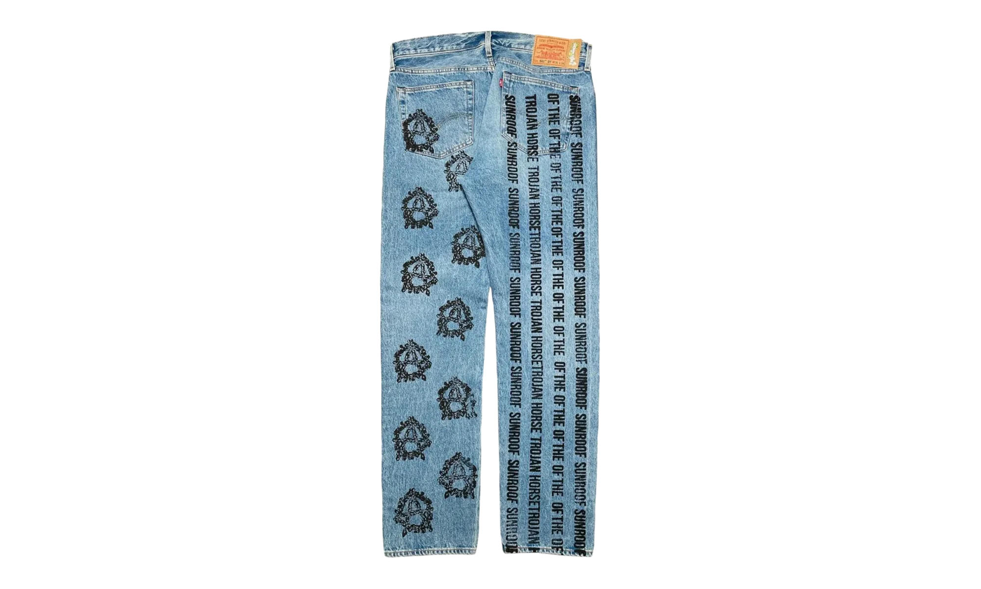 Levi's 501 Virgil Abloh Logo Jeans "Sunroof Of The Horse - Indigo / Black" DT301