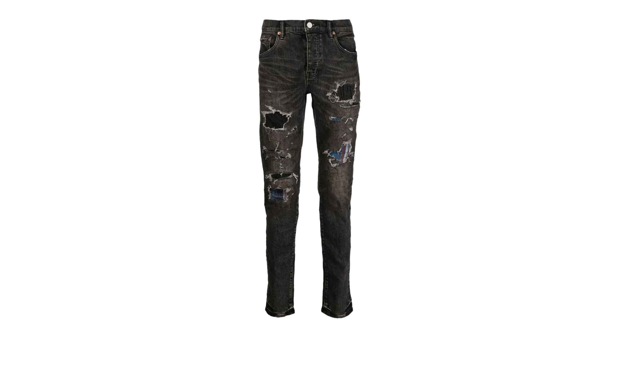 BLACK HEAVY REPAIR WITH PLAID PATCH "Black" P001 BLRP422