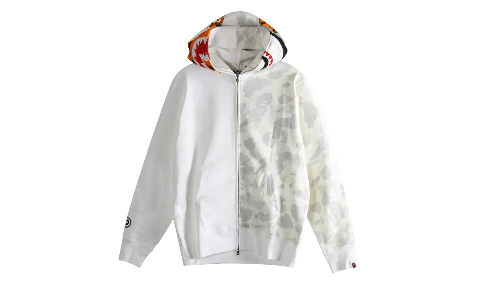 City Camo Tiger Shark Full Zip Hoodie "White" 1L80115009 WHT