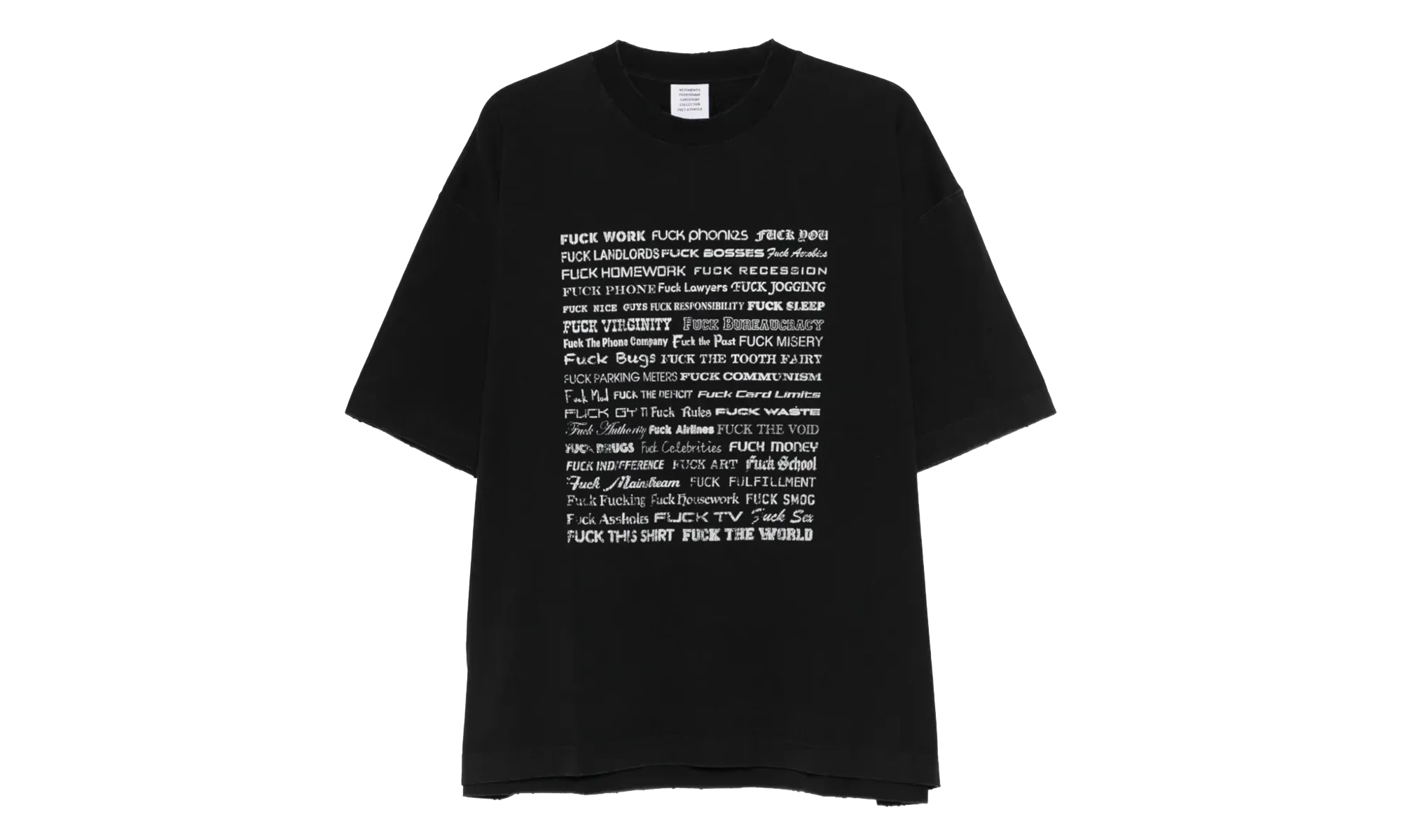 Fuck Everything T-Shirt "Washed Out Black" ME76TR212BX WASH