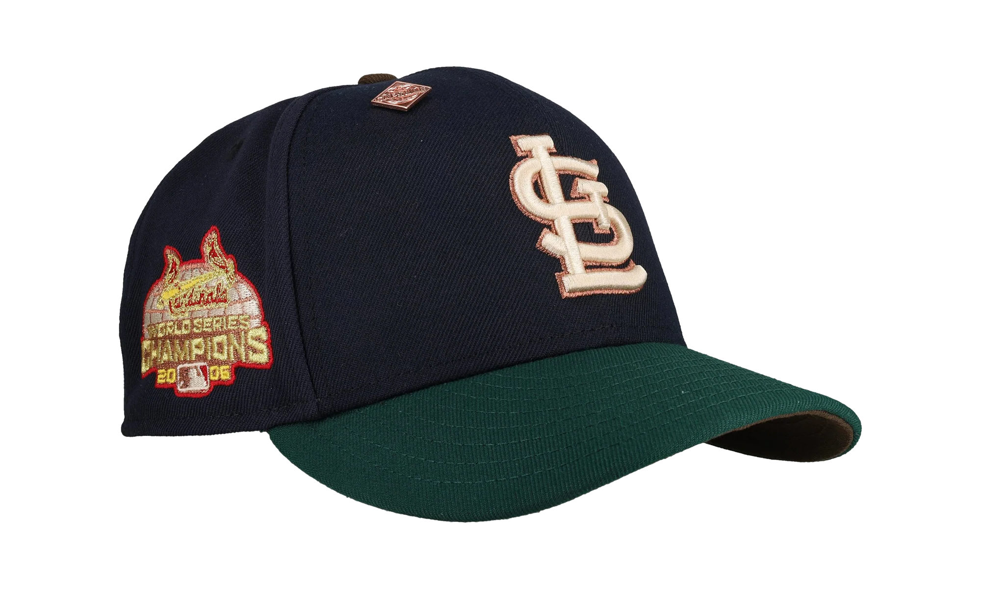 59FIFTY St Louis Cardinals 2006 World Series Fitted Hat "Two-Tone Navy / Green" NE383