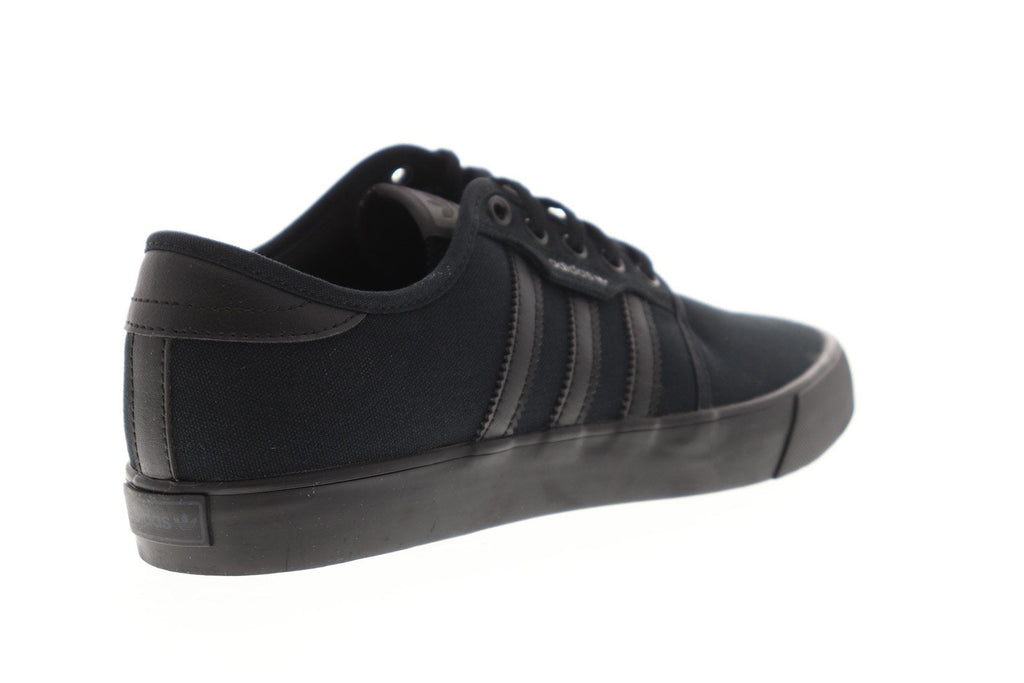 Seeley AQ8531 Mens Black Canvas Casual Low Top Lifestyle Sneakers Shoes