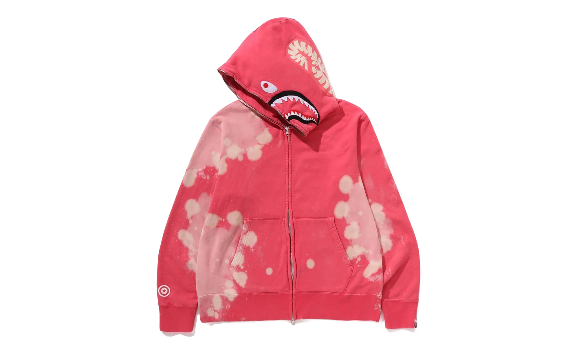 Hand Dye Shark Full Zip Hoodie "Red" 1L30 115 002 RED