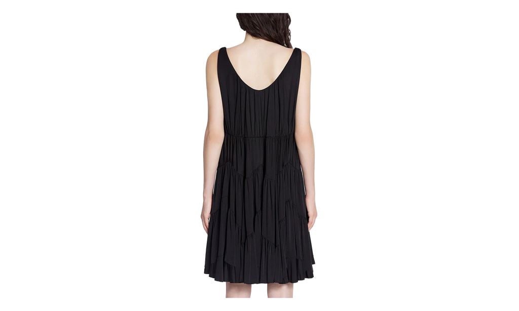 SLEEVELESS GATHERED SHORT DRESS "Black" RW DR0009 4893 P24 10