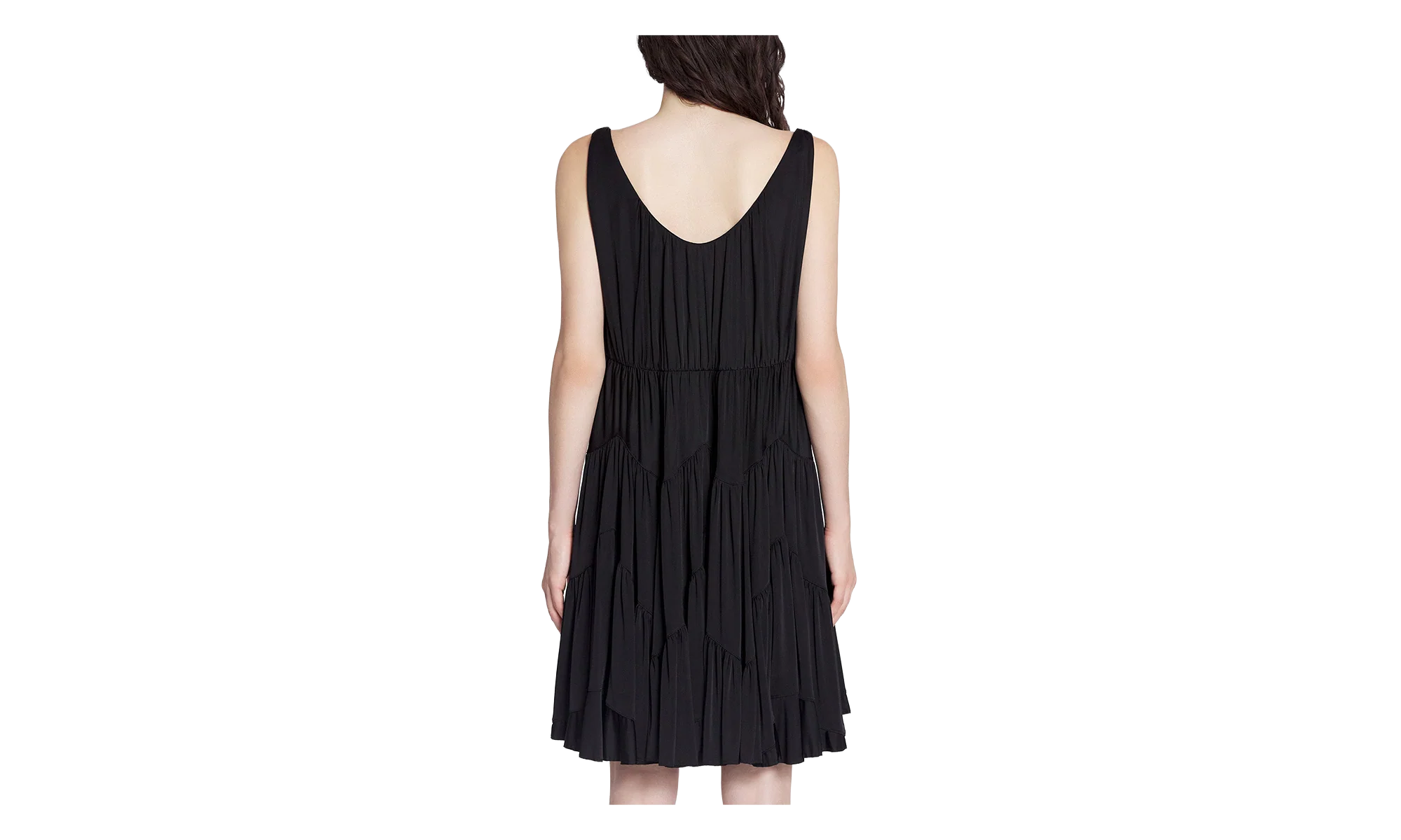 SLEEVELESS GATHERED SHORT DRESS "Black" RW DR0009 4893 P24 10
