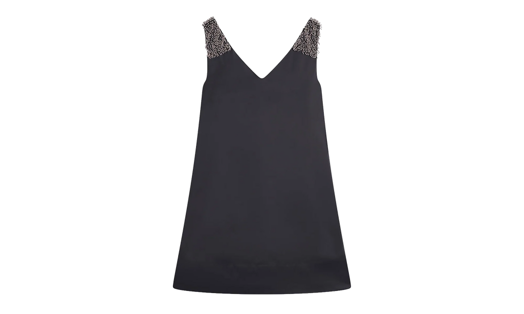 EMBROIDERED V-NECK DRESS "Black" RW DR9014 5584 P23 10