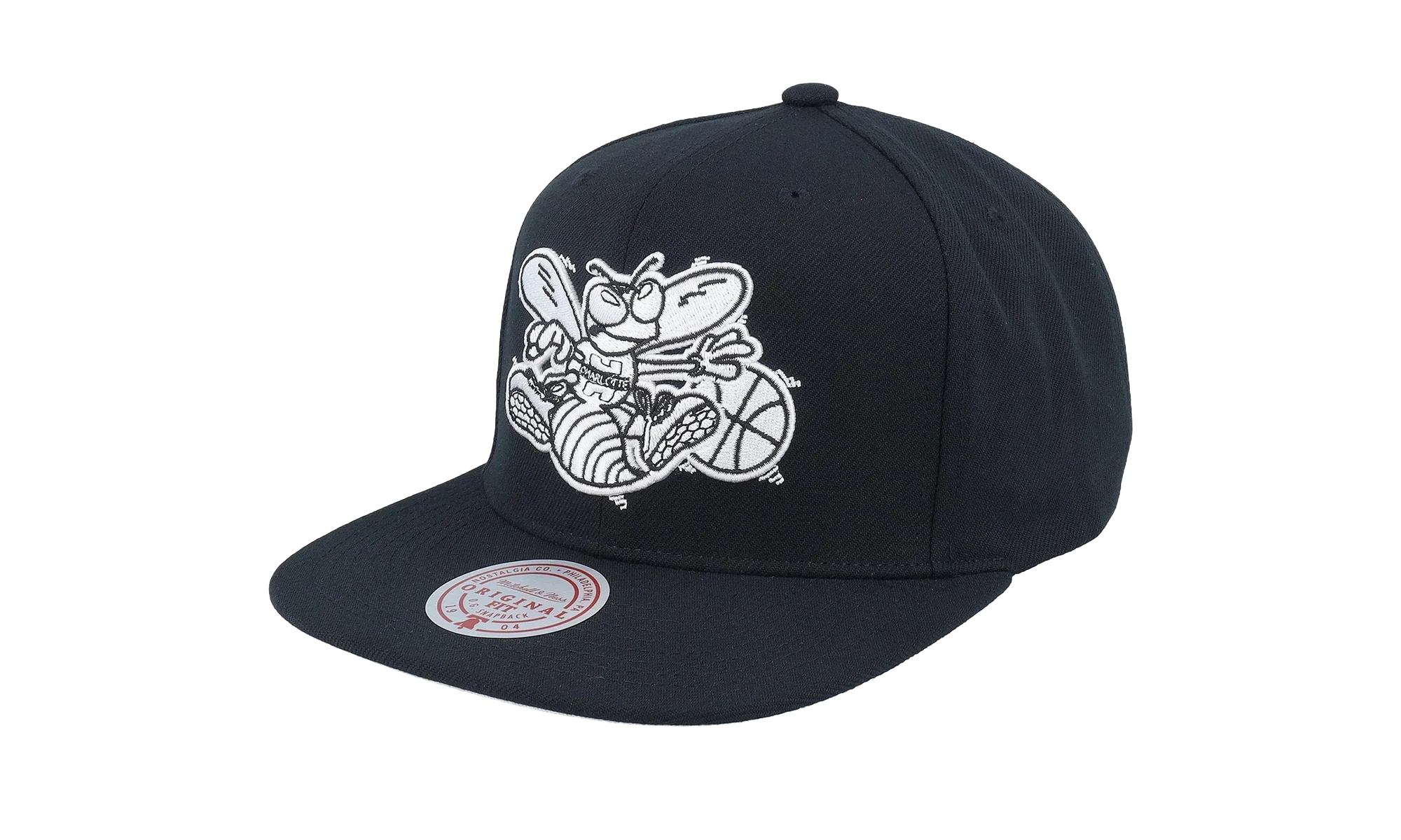 NBA Hardwood Classics Evergreen Black White Snapback Cap "Charlotte Hornets - Black" HS8549 CHOBLCK