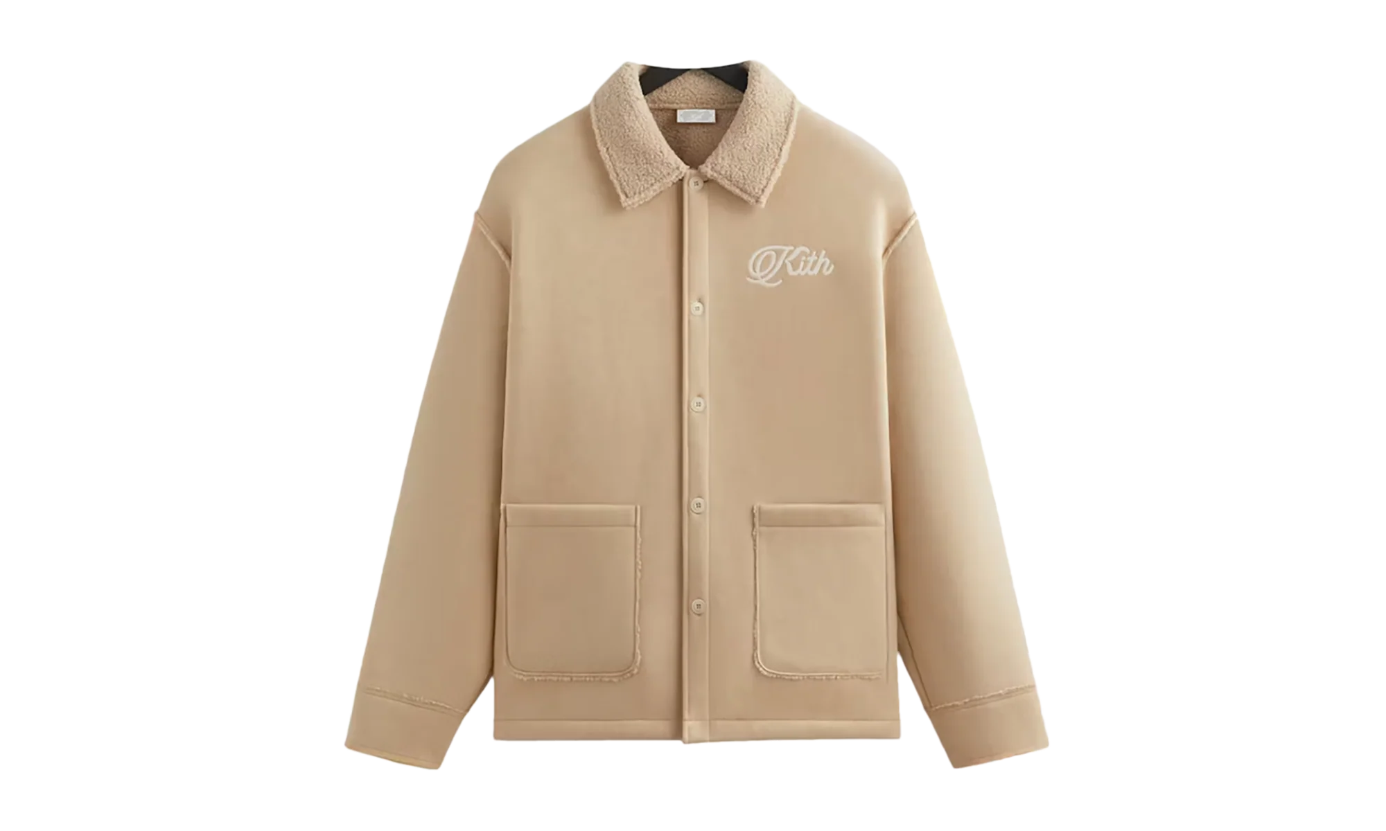Faux Shearling Long Sleeve Boxy Collared Overshirt "Stolid" khm032631 3037