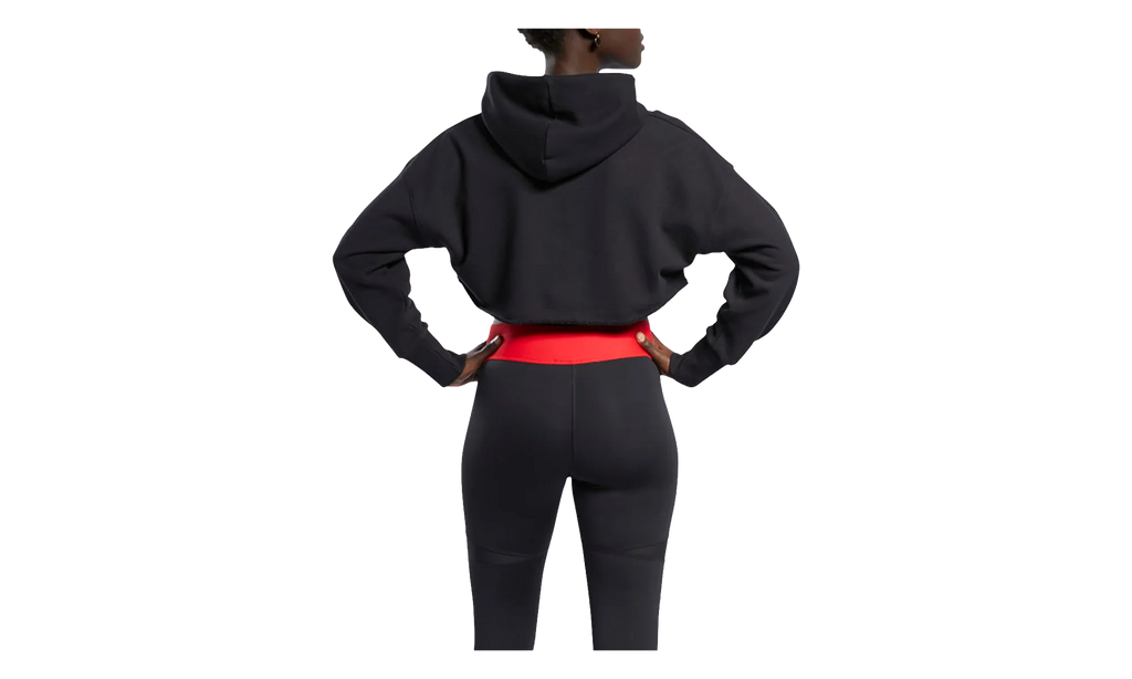 Cardi B Crop Sweatshirt WMNS "Black / Red" H48417