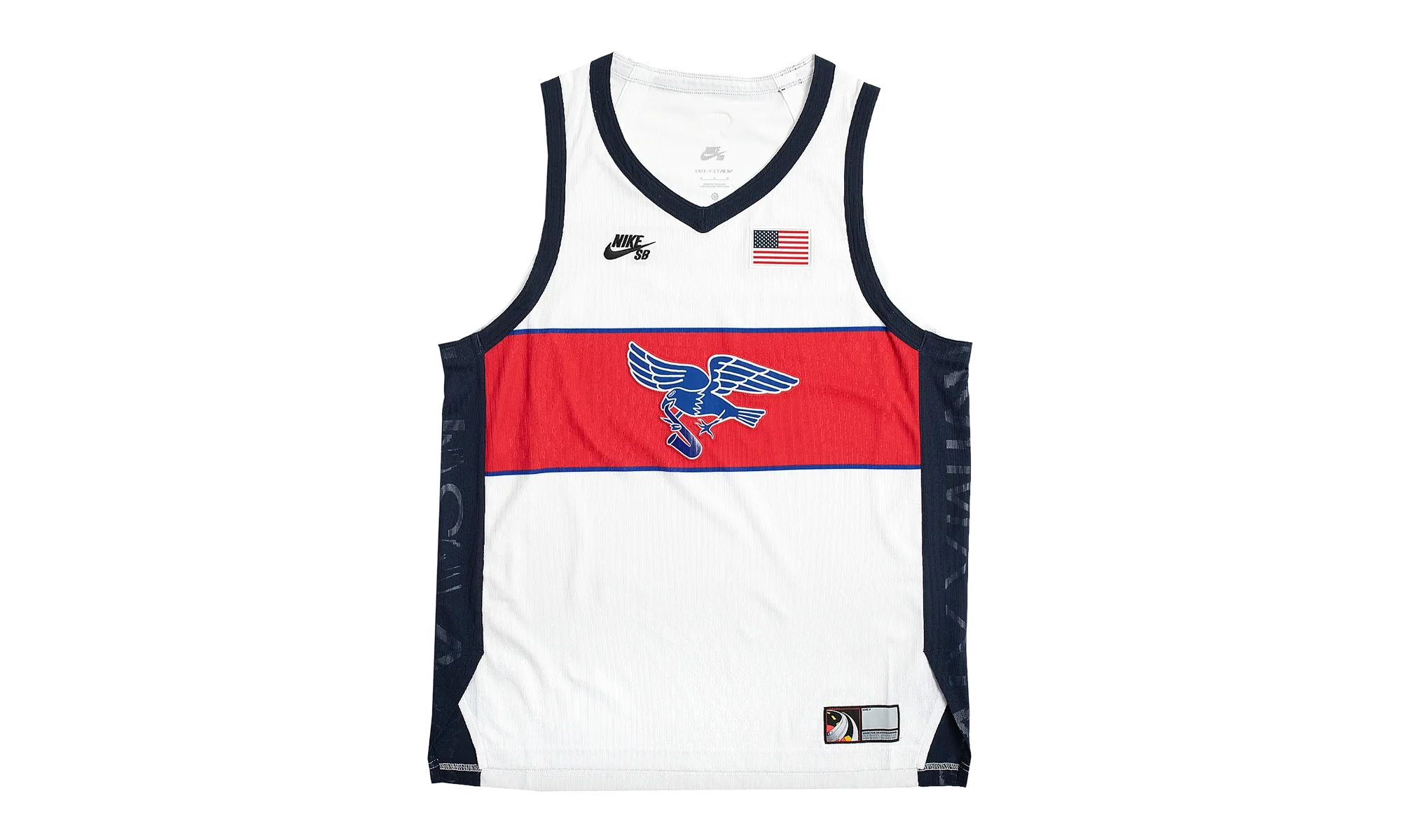 SB Dri-FIT ADV Sleeveless Skate Jersey "Team USA Olympics - White / Sport Red / Obsidian / Black" FZ4073 100