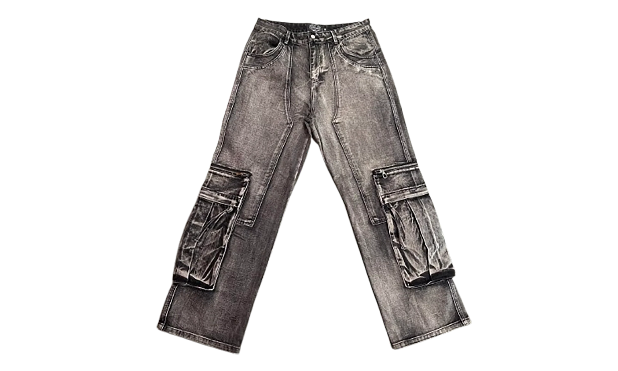 Double Knee Cargo Denim Pants "Black" VAL163