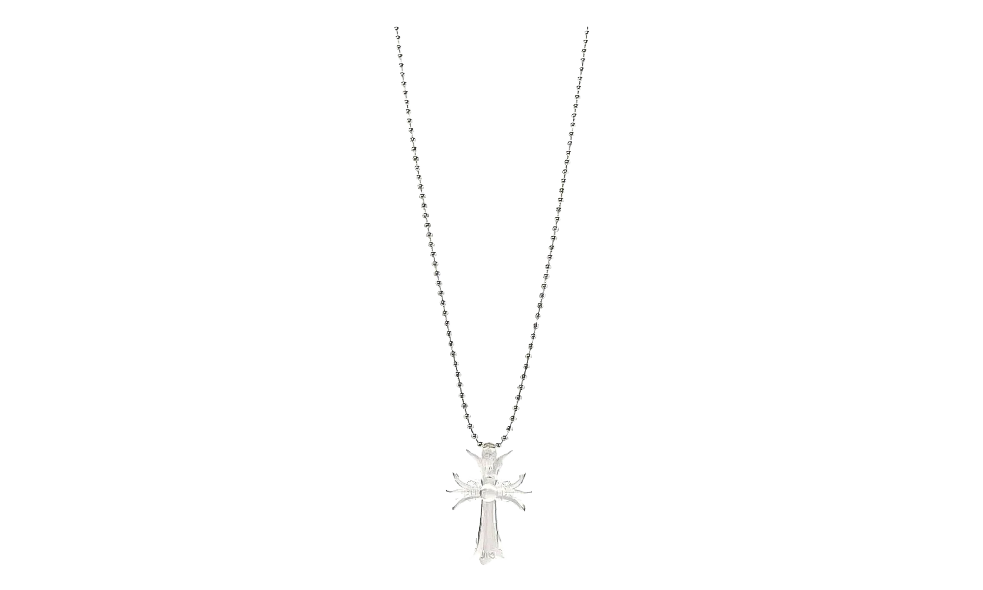 Silicone Cross Necklace "Clear" CHRM1043