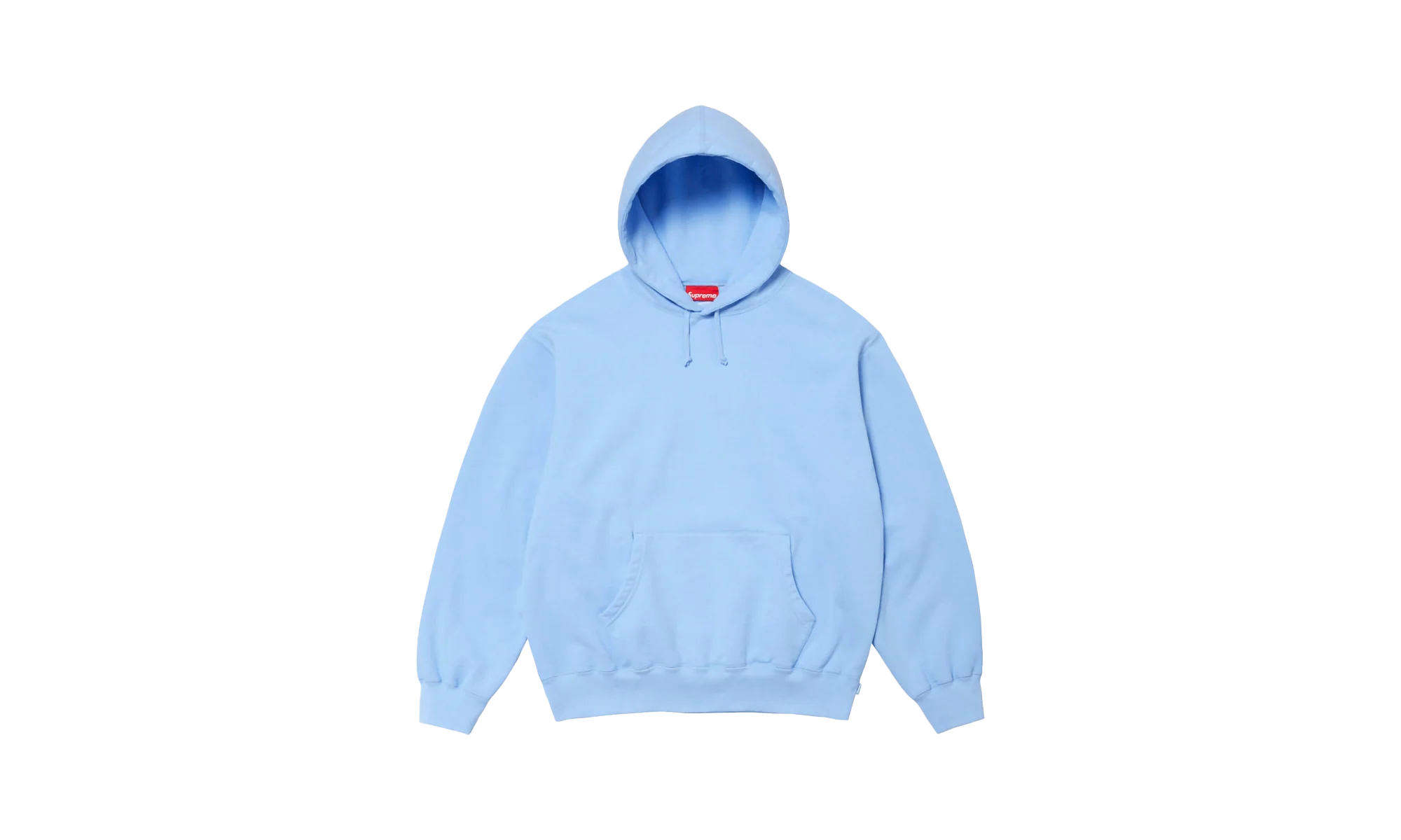 SATIN APPLIQUÉ HOODED SWEATSHIRT "FW24 - Light Blue" SU528