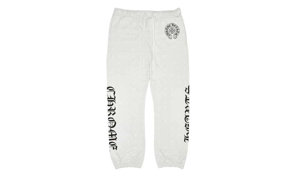 Plus Cross Allover Print Sweatpants "White" CHRM0857