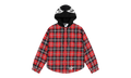 HOODED ZIP FLANNEL SHIRT JACKET "Red Plaid" SP5der284