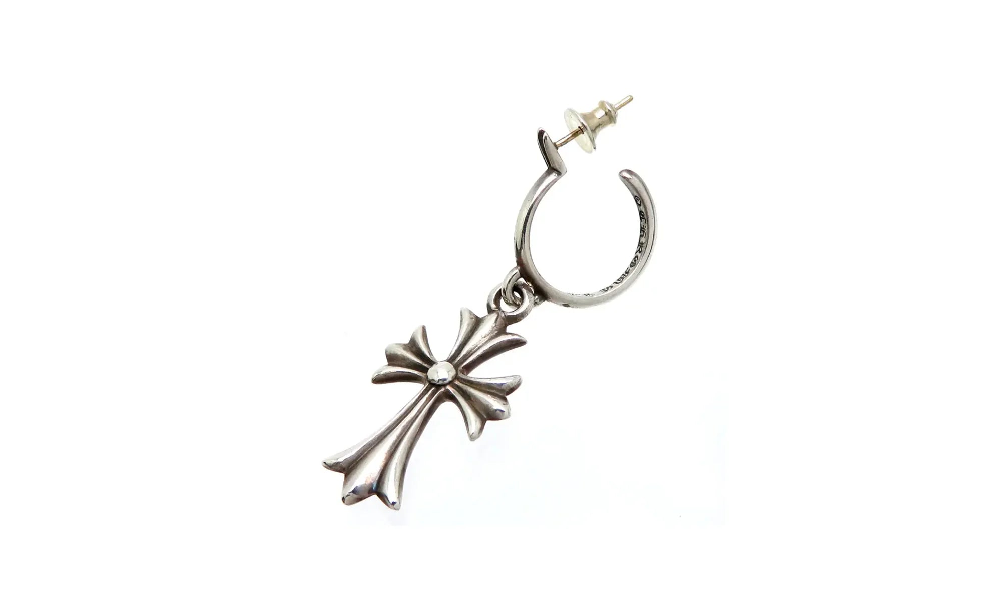 Tiny CH Cross Hoop Earring "Single Earring - Silver" CHRM0670