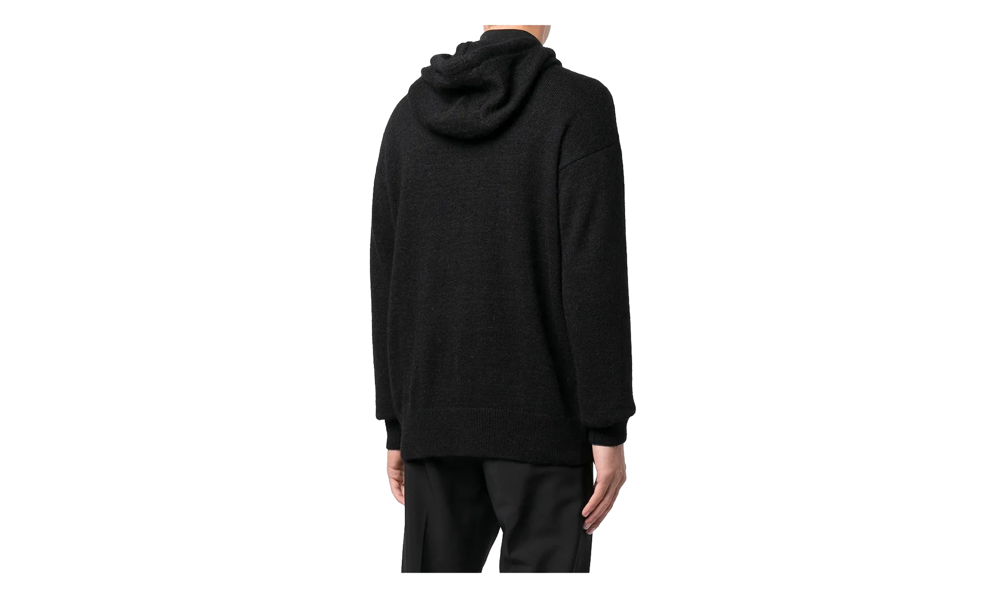 Logo-Intarsia Knitted Hooded Sweatshirt "Black" MON10