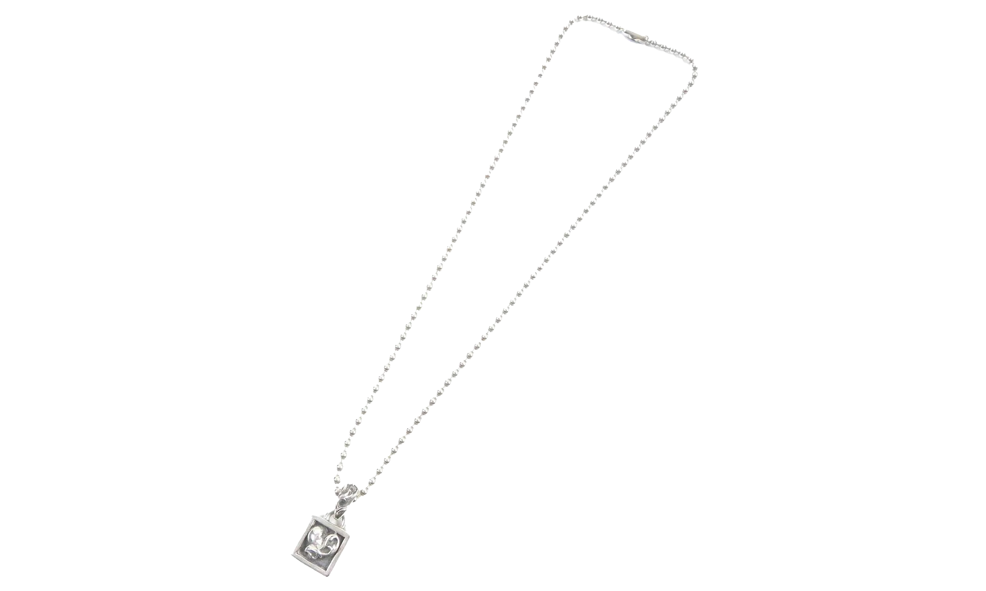 Autre Marque Heart Square Pendant & Necklace "Silver" CHRM0642