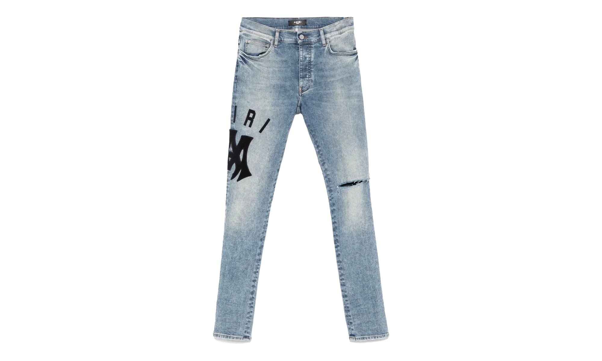 Suede Applique Logo Jeans "True Indigo Black" AMDNSY10970 766