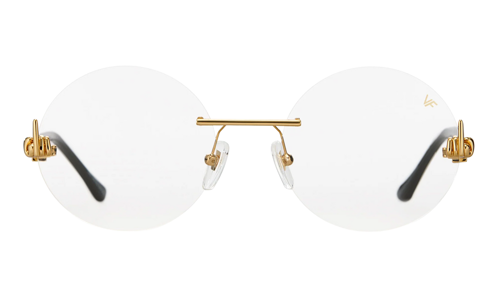 508 Rimless Drill Mount F.U. Edition 24KT "Yellow Gold / Black / Clear" DMMF2 0001 20T3