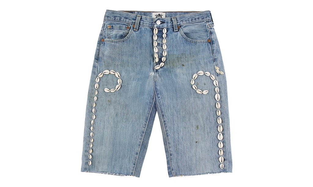 Cowrie Shell Denim Shorts "Medium Wash" BAR17
