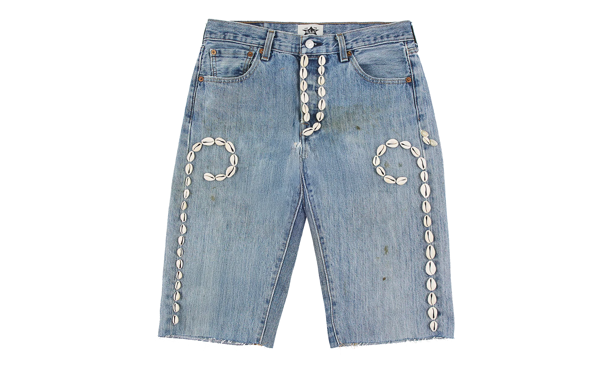 Cowrie Shell Denim Shorts "Medium Wash" BAR17