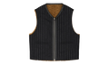 Reversible Pinstripe Shearling Vest "Black" DT456