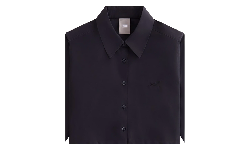 Nylon Faille Cropped Button Down "Black" khw030333 001