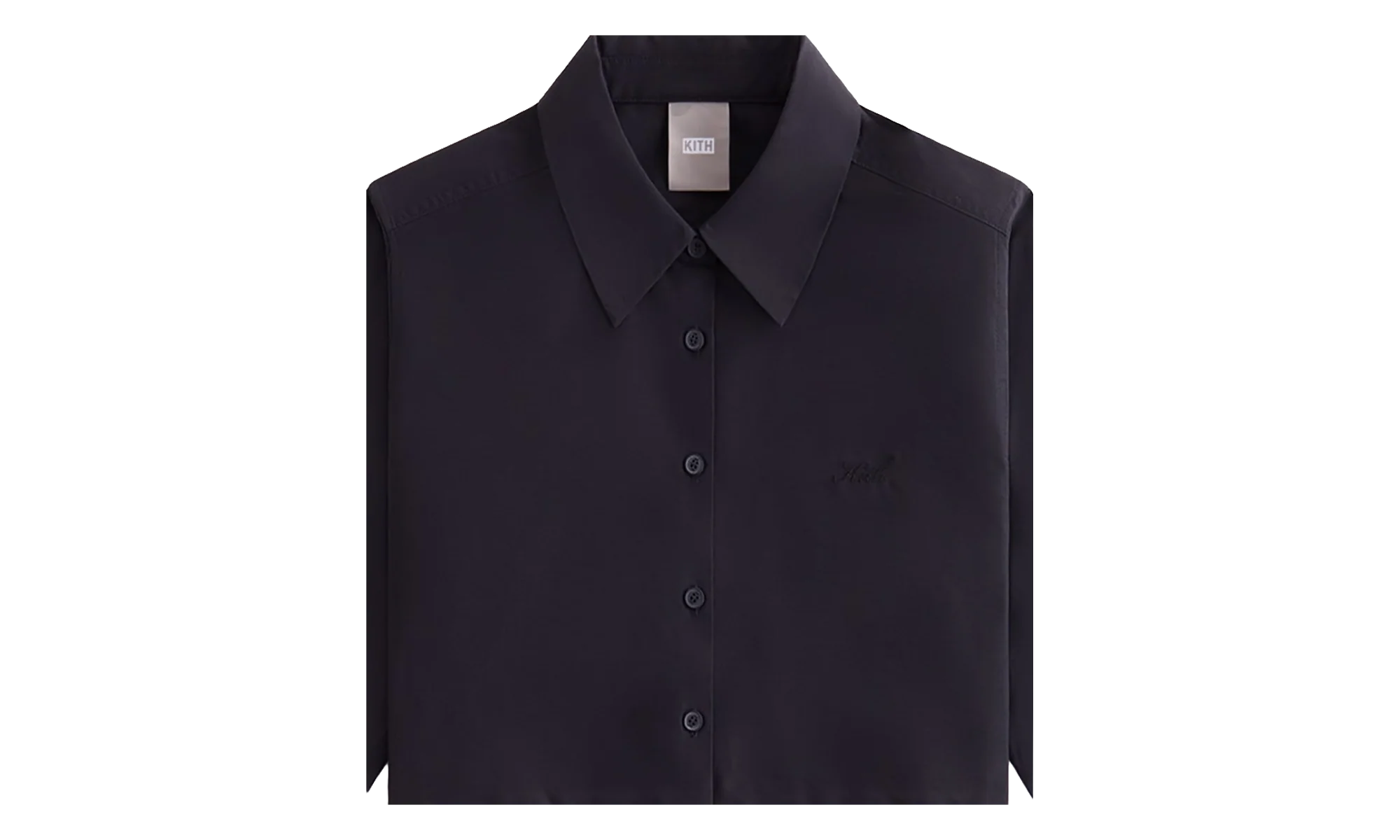 Nylon Faille Cropped Button Down "Black" khw030333 001