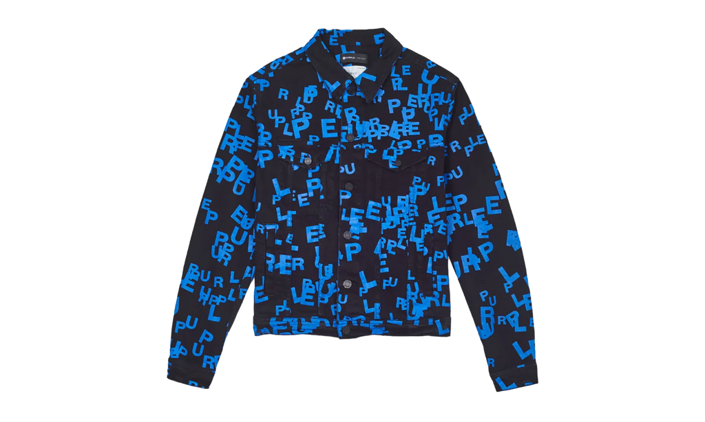 BLACK/BLUE LETTERS SCREEN PRINT TRUCKER "Black" P024 BBSP123