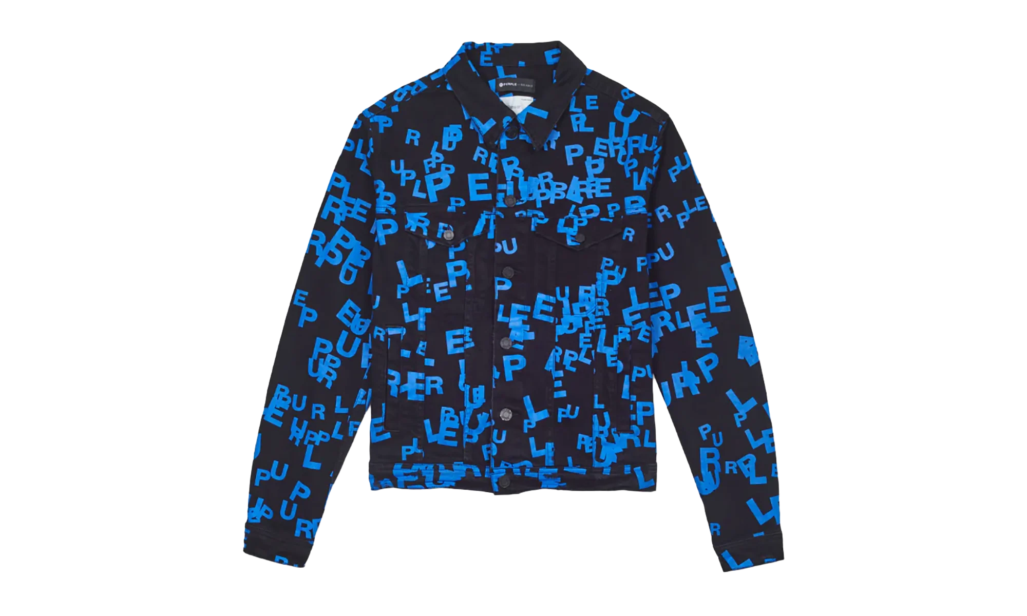 BLACK/BLUE LETTERS SCREEN PRINT TRUCKER "Black" P024 BBSP123