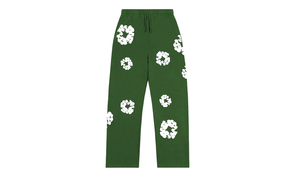 Cotton Wreath Open Hem Sweatpants "Green" DT414