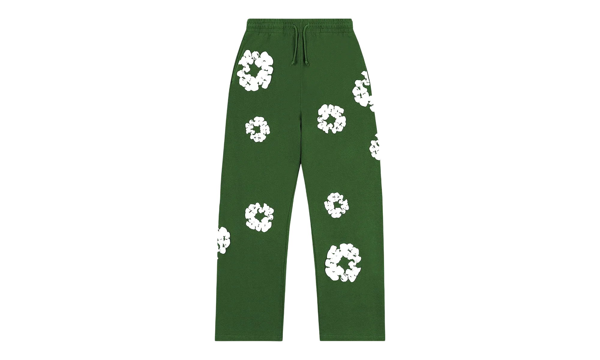 Cotton Wreath Open Hem Sweatpants "Green" DT414
