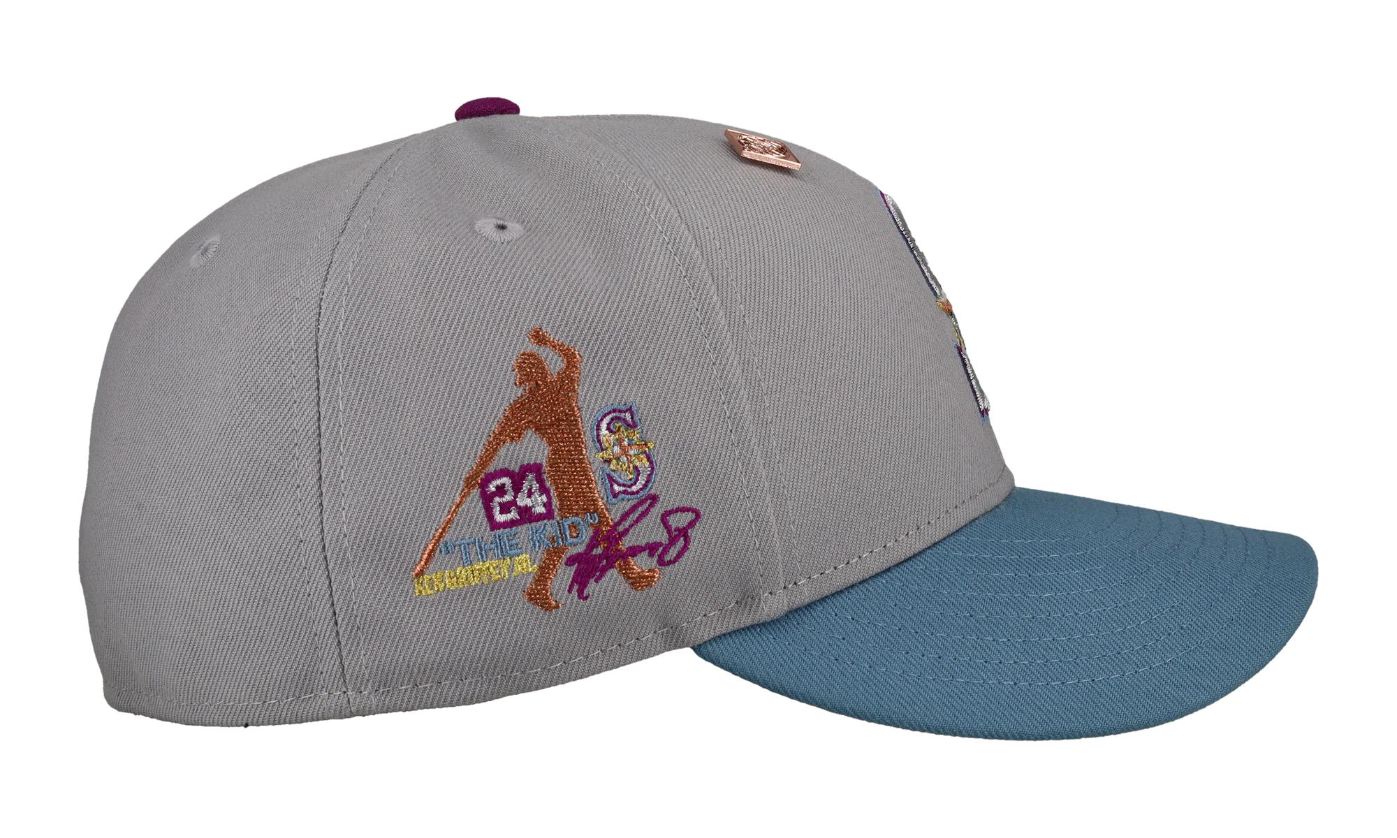 59FIFTY Seattle Mariners "The Kid" Ken Griffey Jr. Fitted Hat "Grey / Blue Metallic" NE426