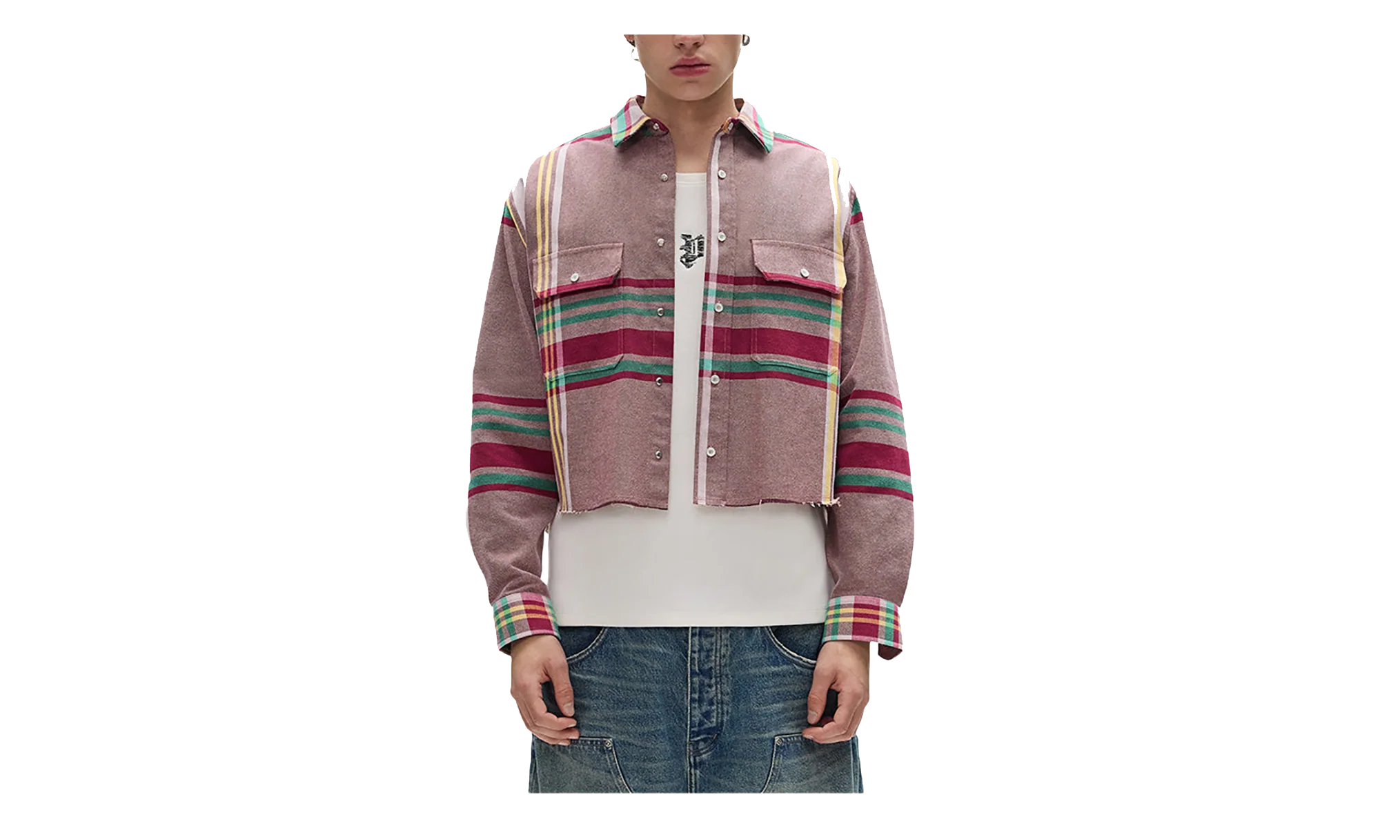Fade LS Cropped "Purple Plaid" M3012 NPPS226