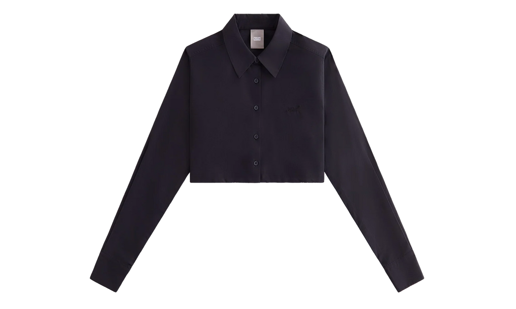 Nylon Faille Cropped Button Down "Black" khw030333 001