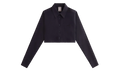 Nylon Faille Cropped Button Down "Black" khw030333 001