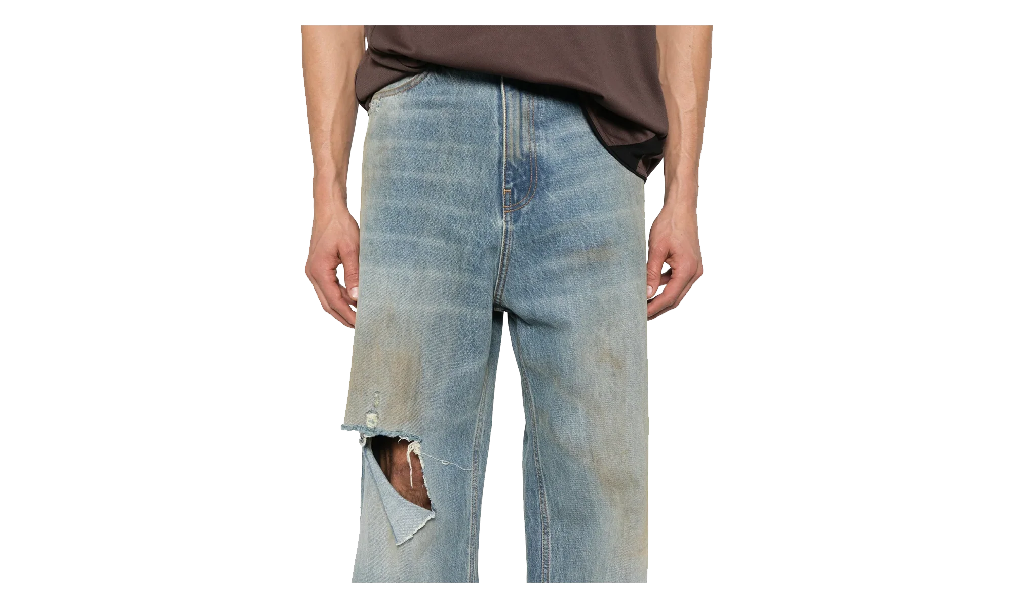 Distressed Baggy Jeans "Light Blue" UH76DP180LD LIGH